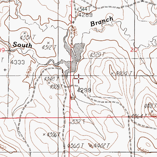 Topographic Map of Little Soda Dam, WY