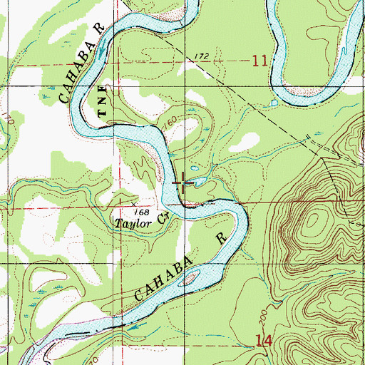 Topographic Map of Taylor Creek, AL