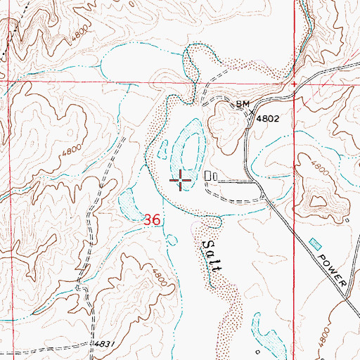 Topographic Map of Lower Salt Creek Reservoir, WY