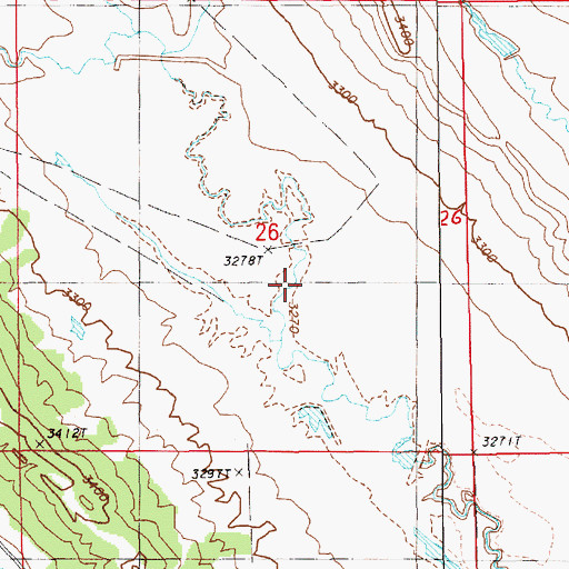 Topographic Map of Crow Creek Dam, WY