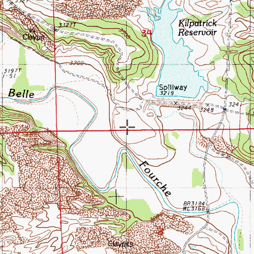 Topographic Map of Kilpatrick Reservoir, WY