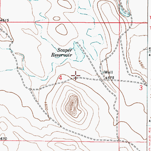 Topographic Map of Flat Reservoir, WY