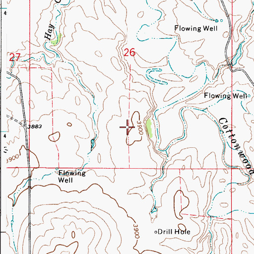 Topographic Map of Barney Number 2 Reservoir, WY