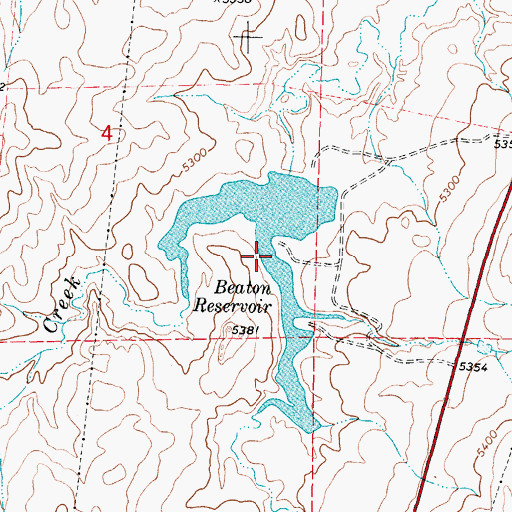 Topographic Map of Beaton Reservoir, WY