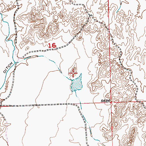Topographic Map of Auer Dam, WY