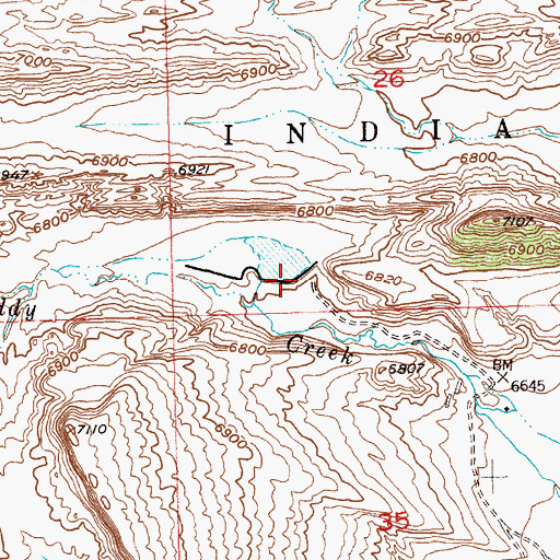 Topographic Map of Enlargement Pearl Dam, WY