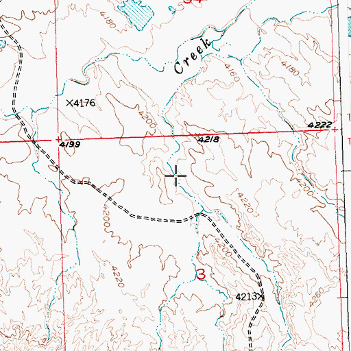 Topographic Map of Albert Wardell Enlargement Dam, WY