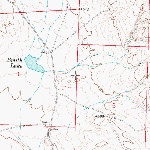 Topographic Map of J Smith Reservoir, WY