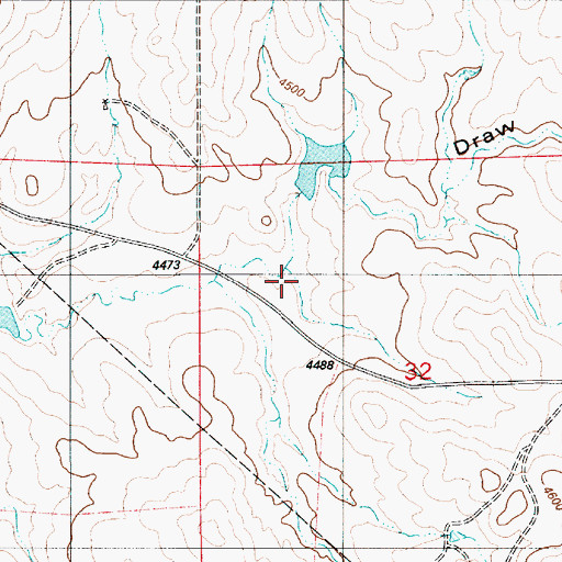 Topographic Map of Benne Reservoir, WY