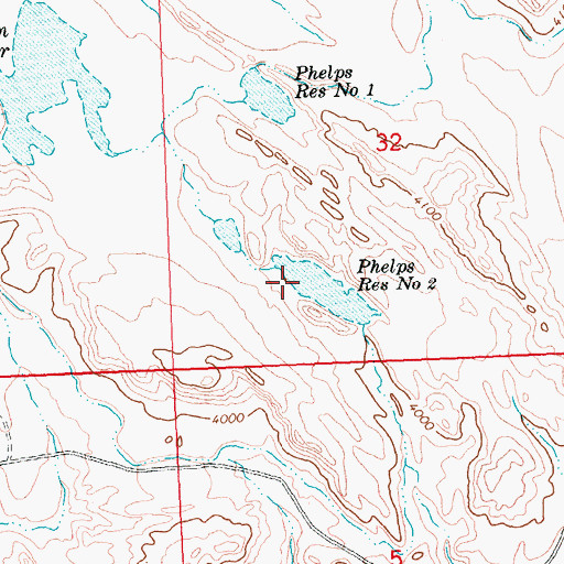 Topographic Map of Brown Number 1 Dam, WY