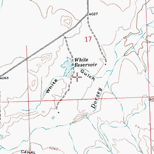 Topographic Map of White Dam, WY