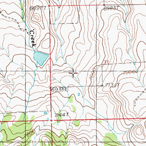 Topographic Map of Darrah Dam, WY