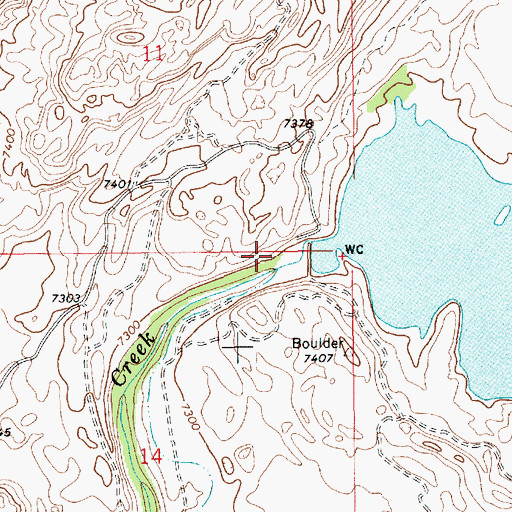 Topographic Map of Boulder Lake Dam, WY