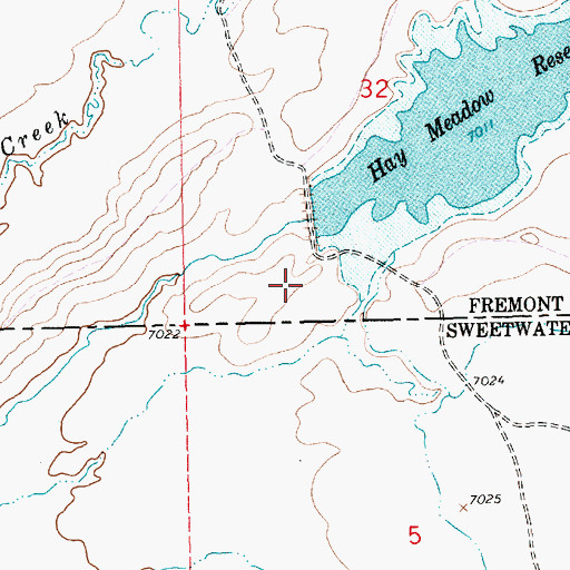 Topographic Map of Pacific Number 2 Dam, WY