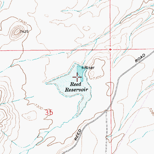 Topographic Map of Reed Dam, WY