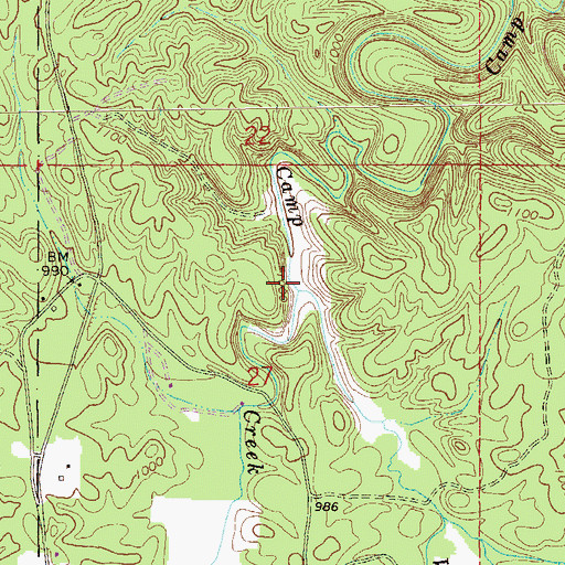 Topographic Map of Wallace Creek, AL