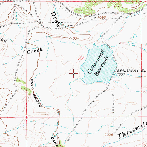 Topographic Map of Cottonwood Dam, WY