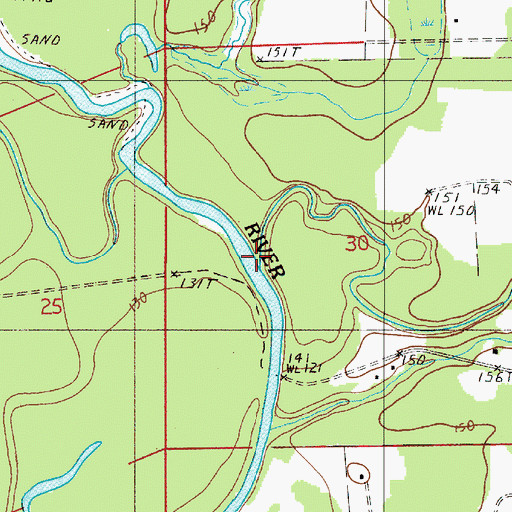 Topographic Map of Waters Creek, AL