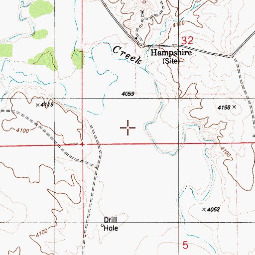 Topographic Map of Peterson Number 1 Reservoir, WY
