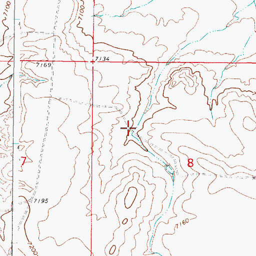 Topographic Map of Grazing Number 1 Stock Dam, WY