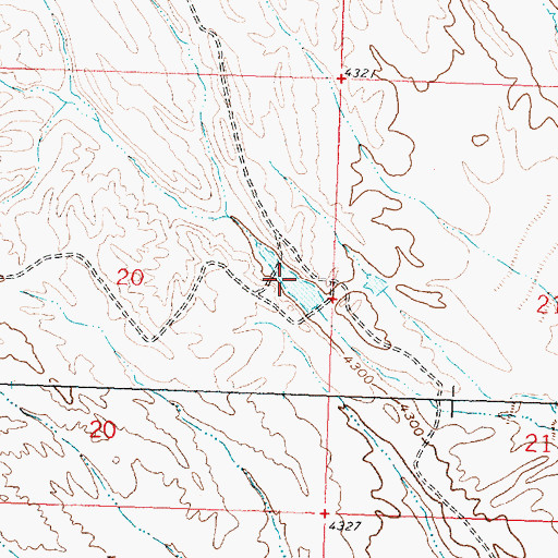 Topographic Map of Blue Ridge Reservoir, WY
