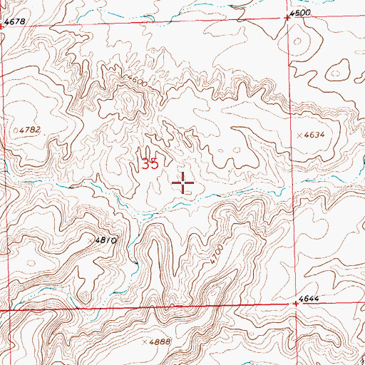 Topographic Map of Cat Track Reservoir Dam, WY