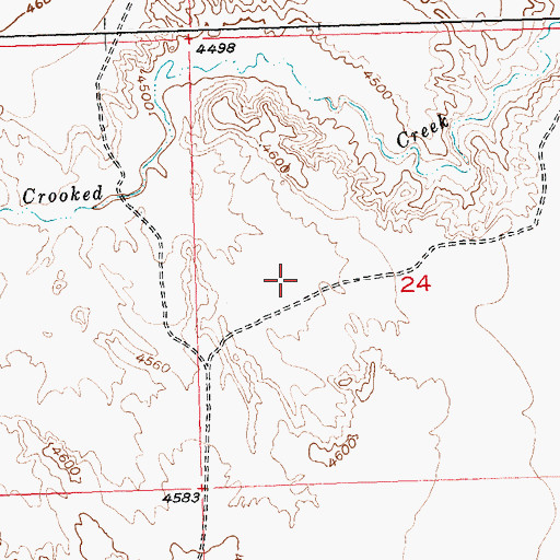 Topographic Map of Crooked Creek Detention Dam, WY