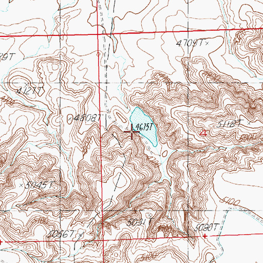 Topographic Map of Ruff Detention Dam, WY