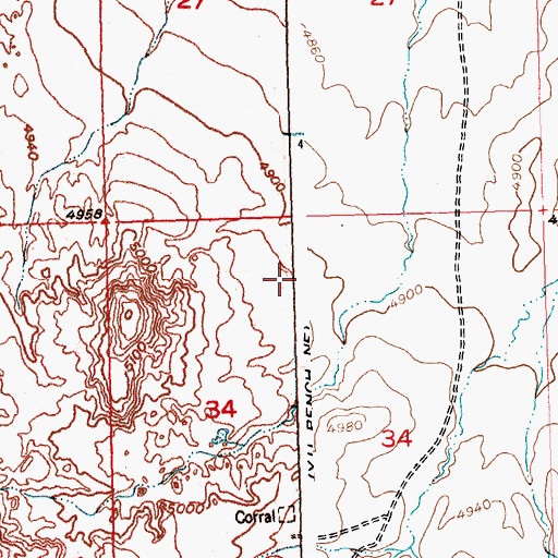 Topographic Map of Saver Detention Dam, WY