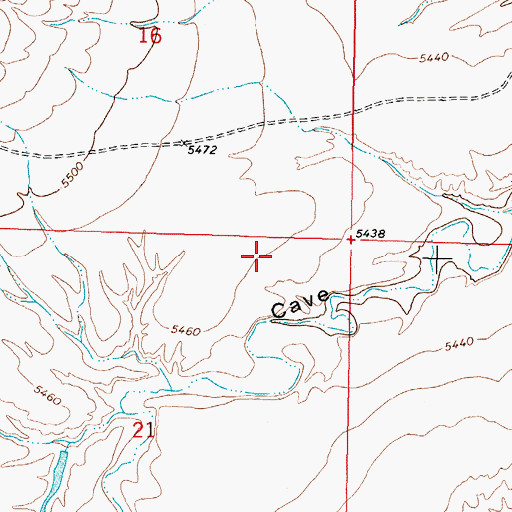 Topographic Map of Cave Gulch Dam, WY