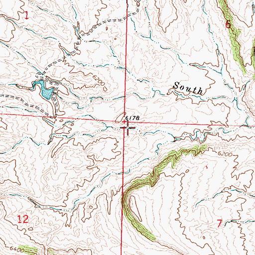 Topographic Map of Gantz Reservoir, WY