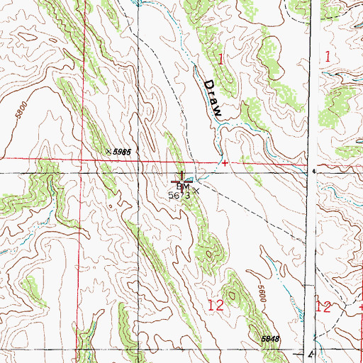 Topographic Map of Big Red Reservoir, WY