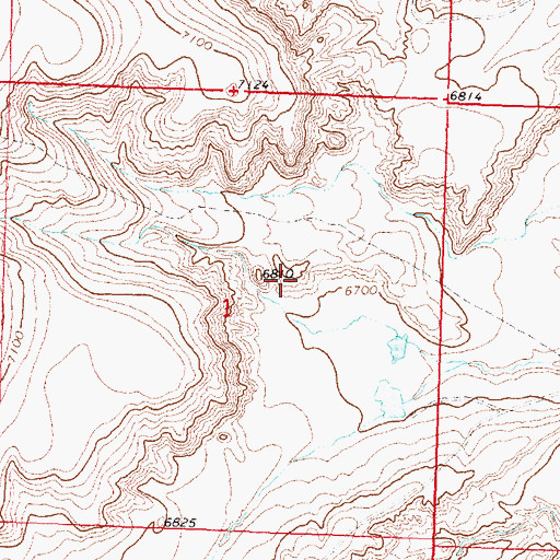 Topographic Map of Detention Dam 1593 Number 1, WY