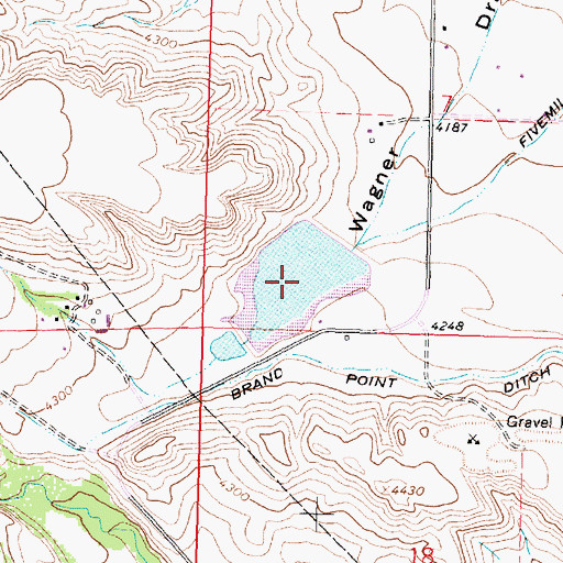 Topographic Map of Wagner Reservoir, WY