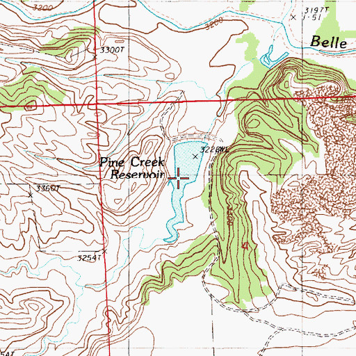 Topographic Map of Deep Creek Reservoir, WY