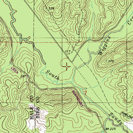 Topographic Map of Wiggins Creek, AL