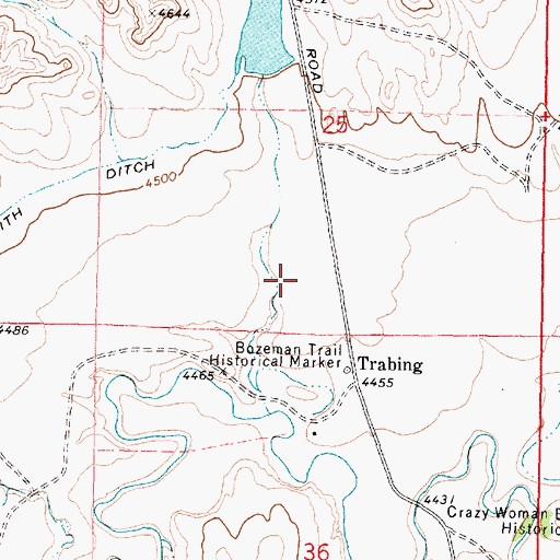 Topographic Map of Trabing Dam, WY