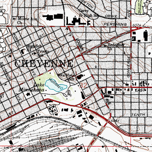 Topographic Map of Alta Vista Elementary School, WY