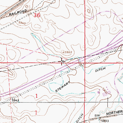 Topographic Map of Dry Creek, WY