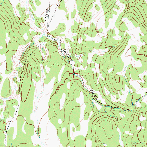 Topographic Map of Divide Trail, WY