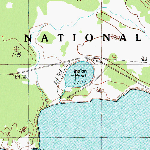 Topographic Map of Indian Pond, WY