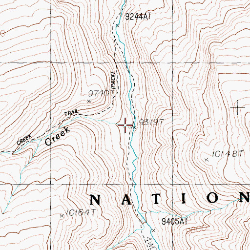 Topographic Map of Irish Creek, WY