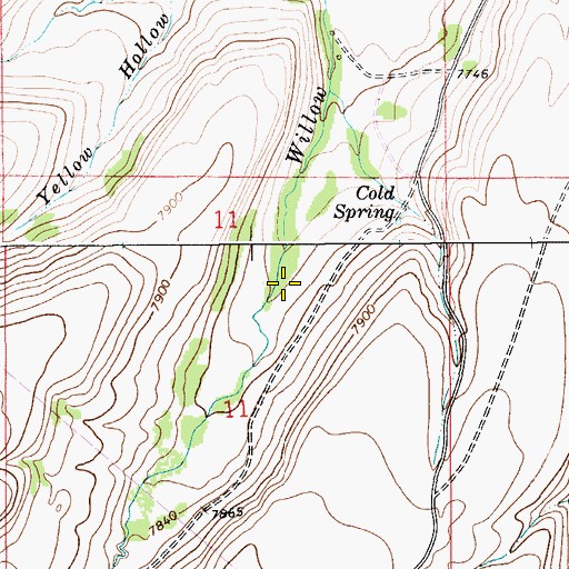 Topographic Map of Cold Spring, WY