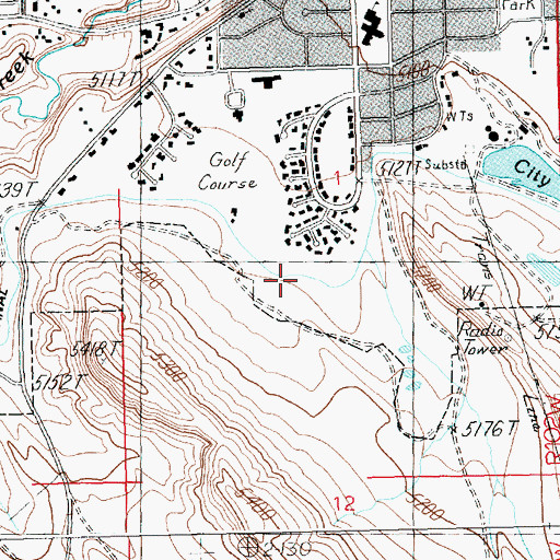 Topographic Map of KODI-AM (Cody), WY