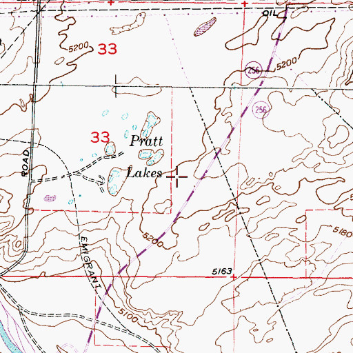Topographic Map of KUYO-AM (Evansville), WY