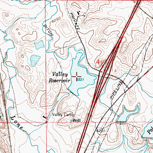 Topographic Map of Gleason Number 2 Reservoir, WY