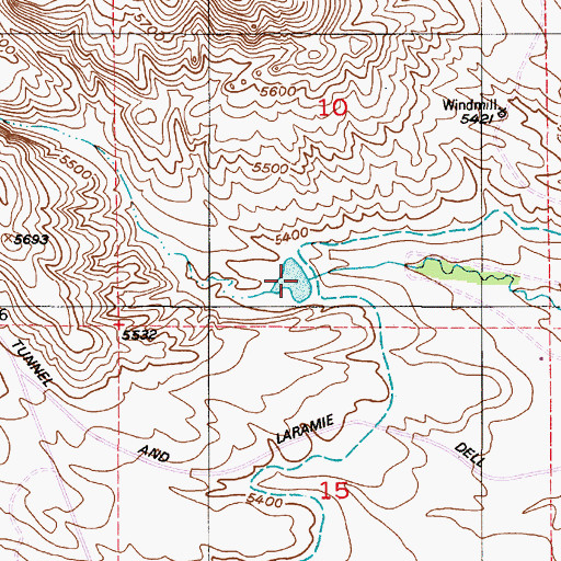 Topographic Map of Phelps Reservoir, WY