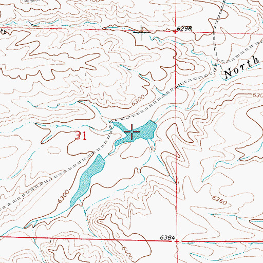 Topographic Map of Hirsig Number 2 Reservoir, WY