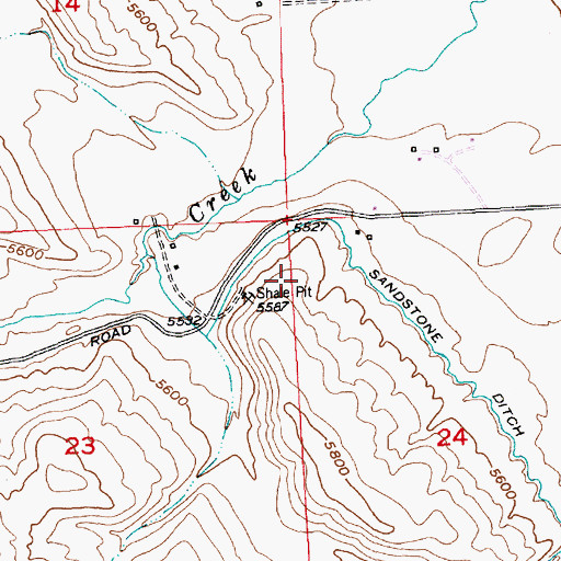 Topographic Map of KDLY-FM (Lander), WY