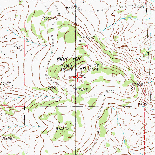 Topographic Map of KCGY-FM (Laramie), WY